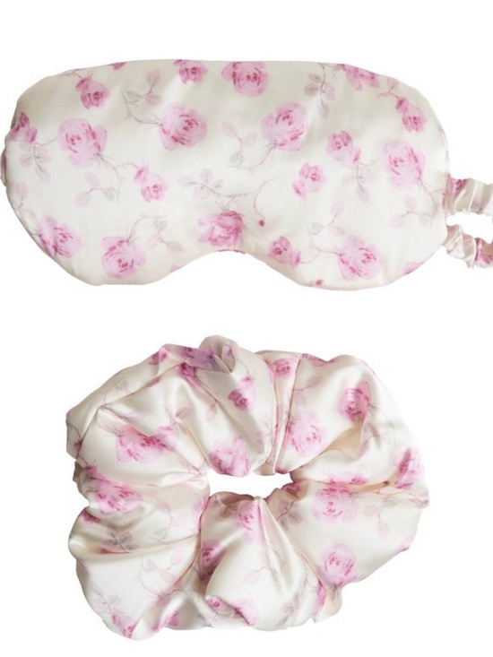 LoveShackFancy Other - LoveShackFancy x Target Goody ribbon Rosa eye mask+scrunchie  2CT Sterling dusk